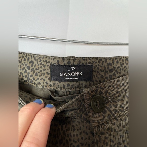 Mason's Forte Dei Marmi Army Green Leopard Print Embellished Jeans - Picture 3 of 9